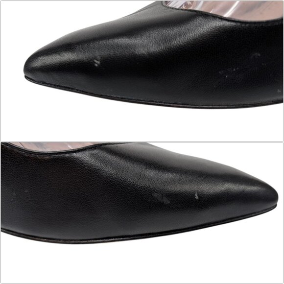 Pour La Victoire Wedge Slingback Pumps Womens Black Leather Pointed Toe Size 8.5 - Picture 12 of 12